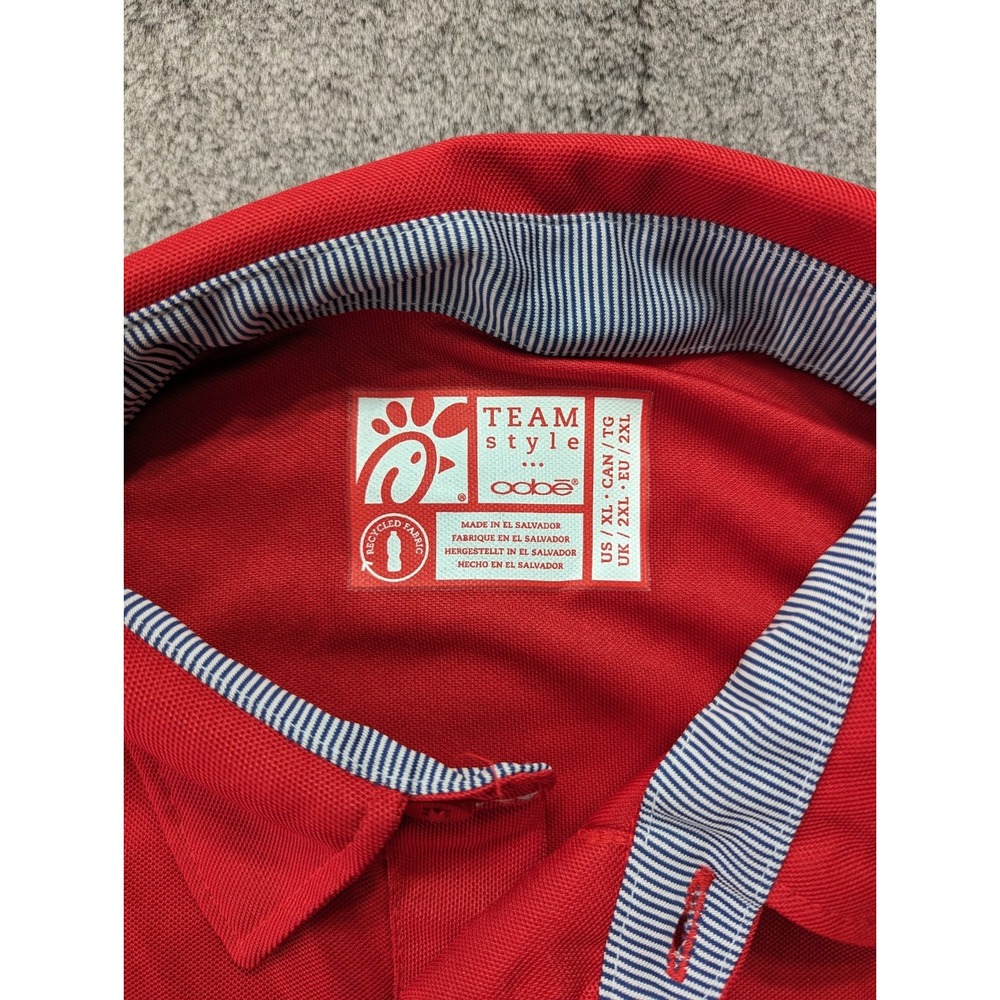 Chik-Fil-A Short Sleeve Polo Shirt Men's Size XL Red - Picture 3 of 10
